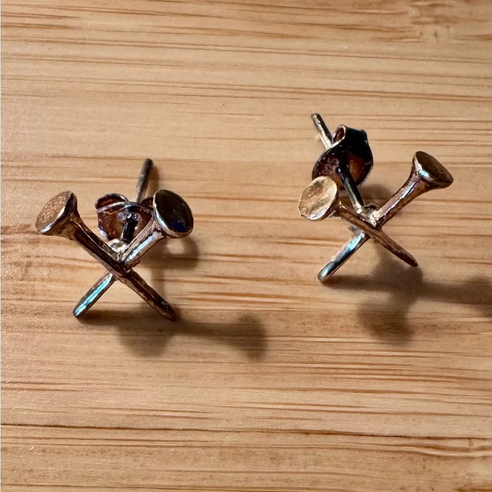 Sterling Silver Golf Tee Earrings (NWT) - Picture 7 of 8